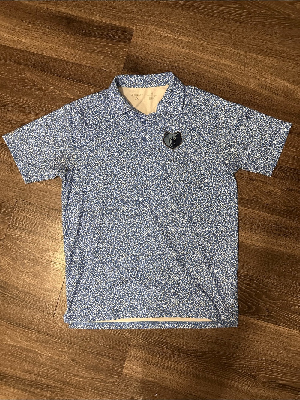Antigua Memphis Grizzlies Men's M Blue/White Floral Short Sleeve Golf Polo NBA